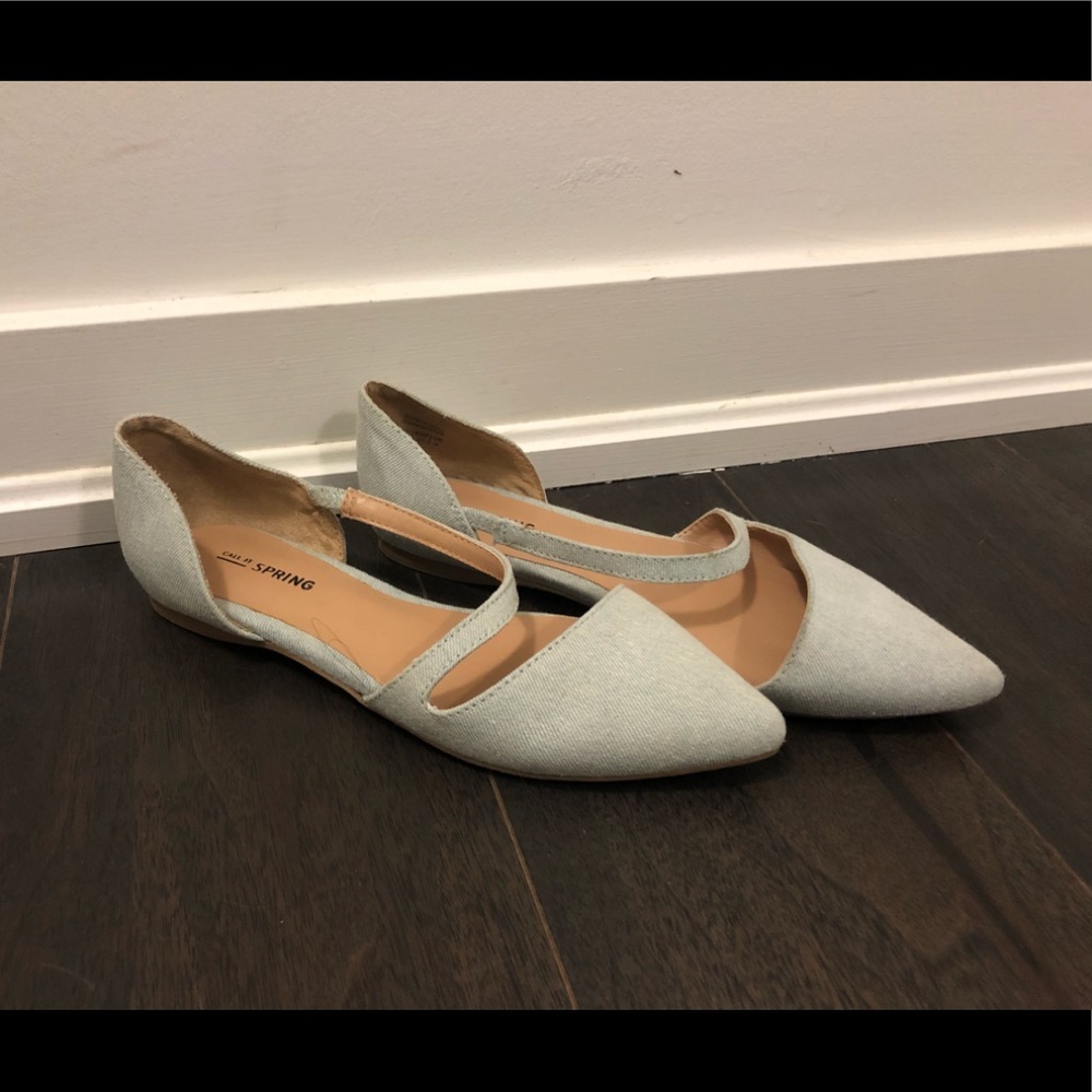 Powder Blue Denim Flats- Call It Spring - Picture 4 of 4